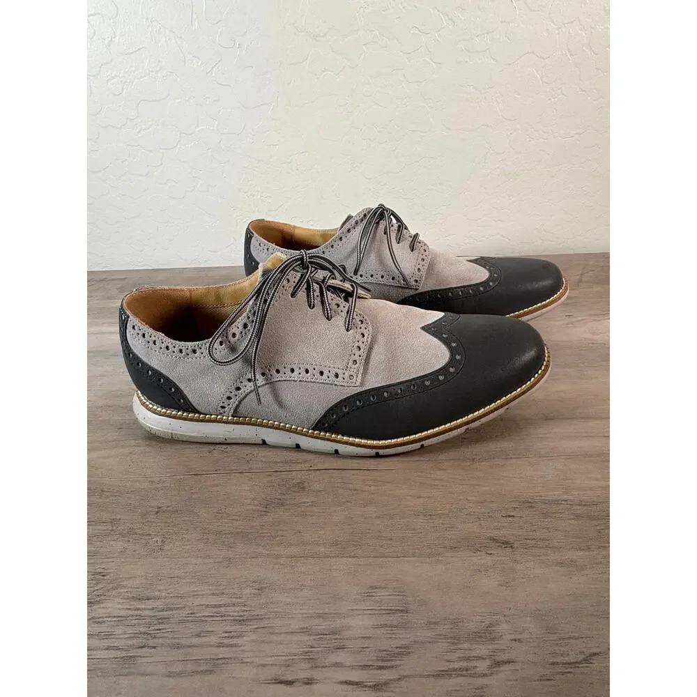 Cole‎ Haan Original Grand Remastered Wingtip Oxfords Tan Gray Men's Size 9